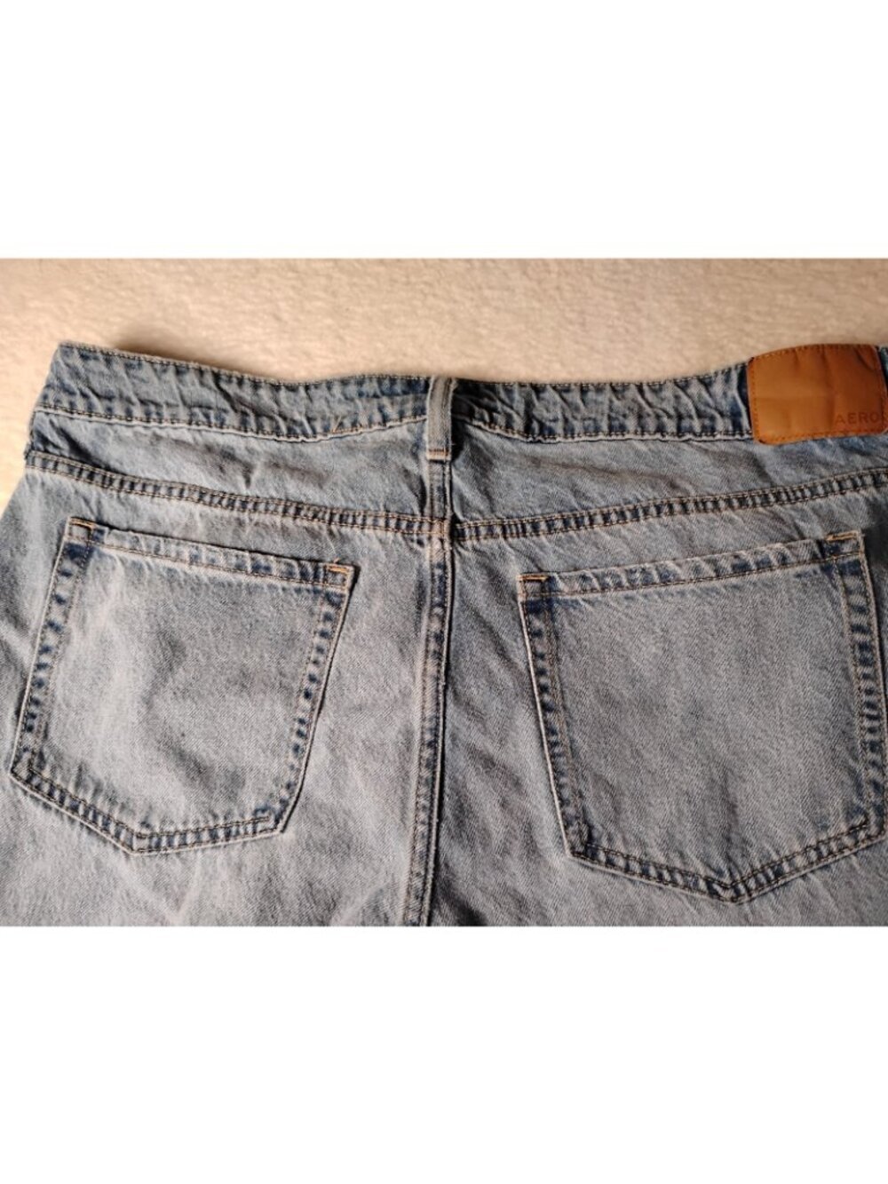 Aeropostale Womens Baggy Flare Jeans Retro Y2K 90s School 14 Short Medium Wash - Picture 5 of 11